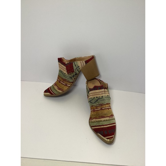 Wonderly Aztec Print Pointed Toe Mule Heel Women's Size 8 Western Style - Picture 2 of 8